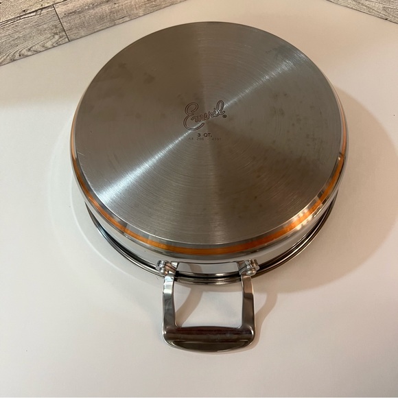 Emeril Stainless Steel Copper Clad 10” Double Handle Skillet with Lid - Picture 5 of 7